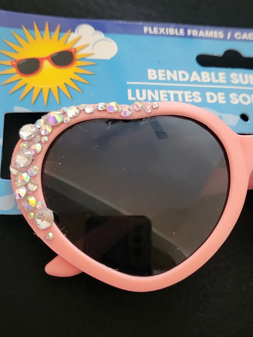 Hand Crafted! Kds Heart Sunglasses with Rhinestones